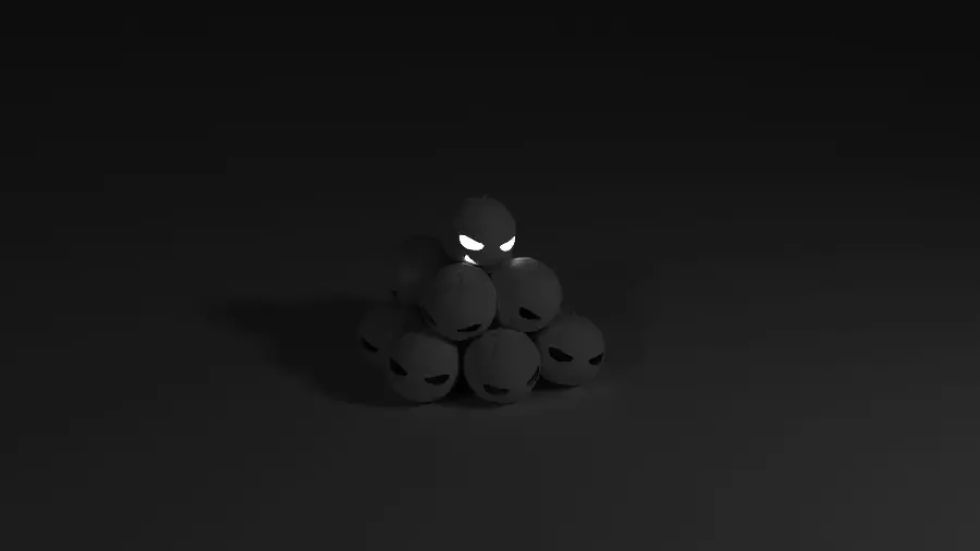 Space Heads Wallpaper for Linux with Dark and Black Background