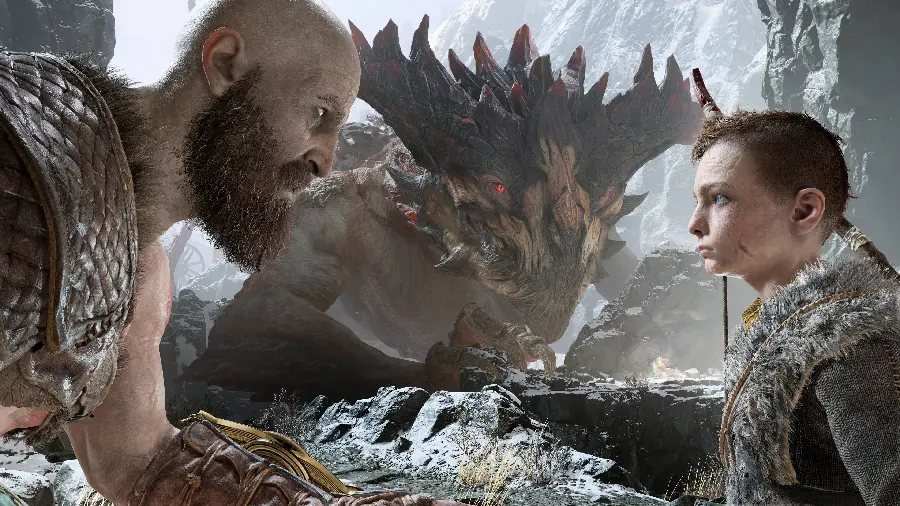 Photo of Kratos and Atreus in the new game God of War Ragnarok