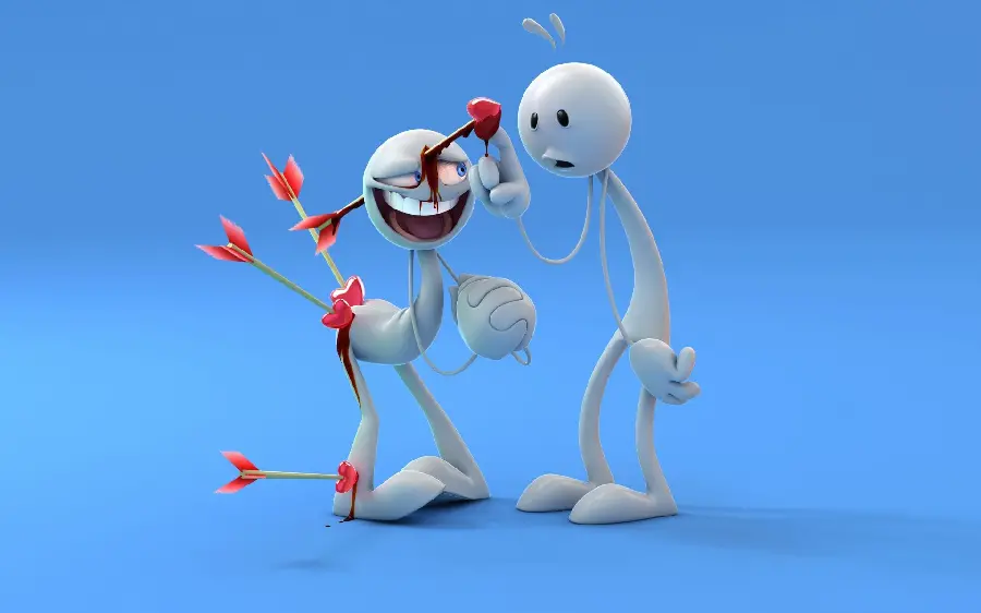 Funny and interesting wallpaper of lovers and wounded people for tablets