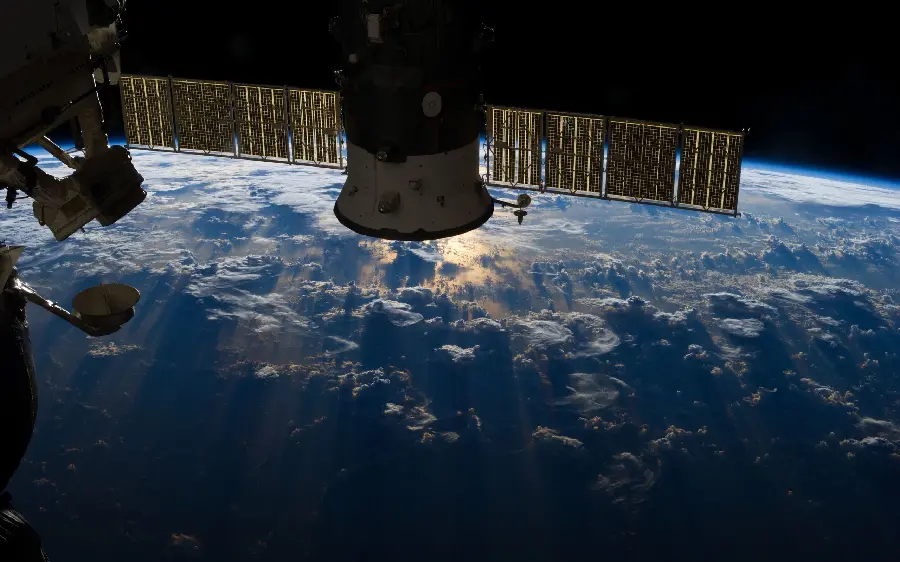 A photo of satellites over the real Earth from NASA