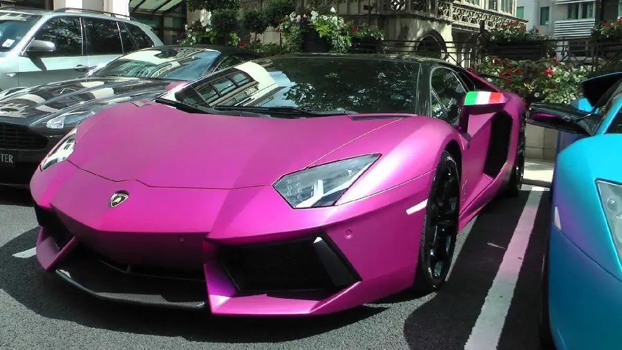 Pink Lamborghini Car Photo for Printing on Board and Chassis Board