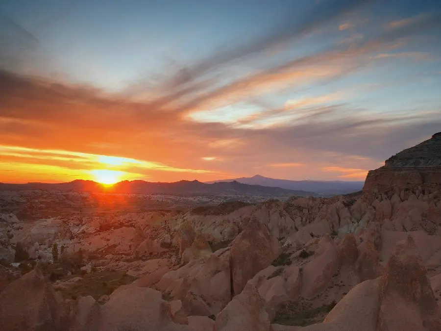 Beautiful sunset photo in Badlands Park