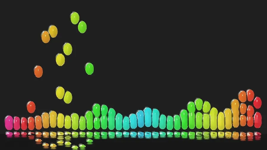Interesting and new photo of the equalizer with a special design and rainbow theme for the desktop background
