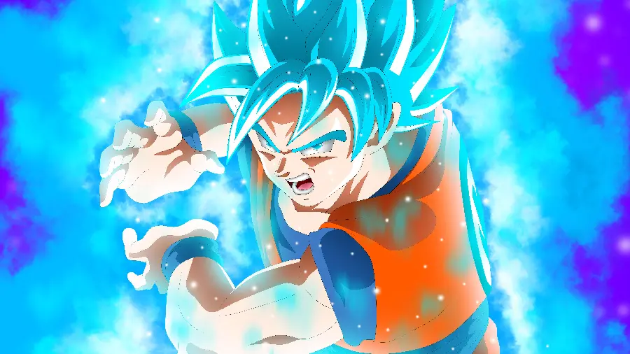 Vegito profile picture with blue hair in Dragon Ball Super anime