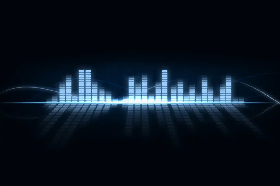 A masterpiece graphic image of a blue equalizer with excellent quality