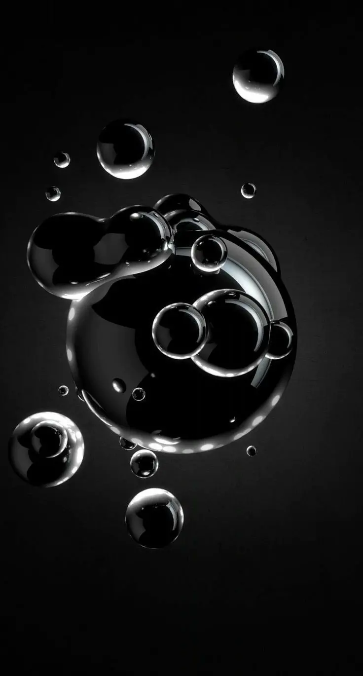 Download bubble-themed black wallpaper for Android