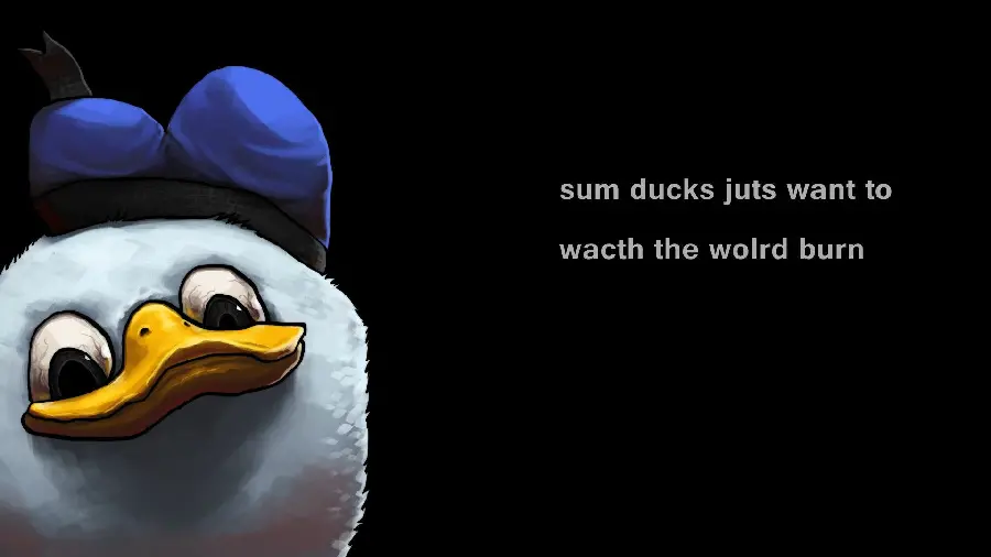  Picture with the meaning of ducks just want to see the world burn