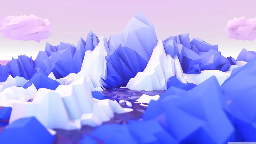 Fantasy 3D image of mountains and valleys