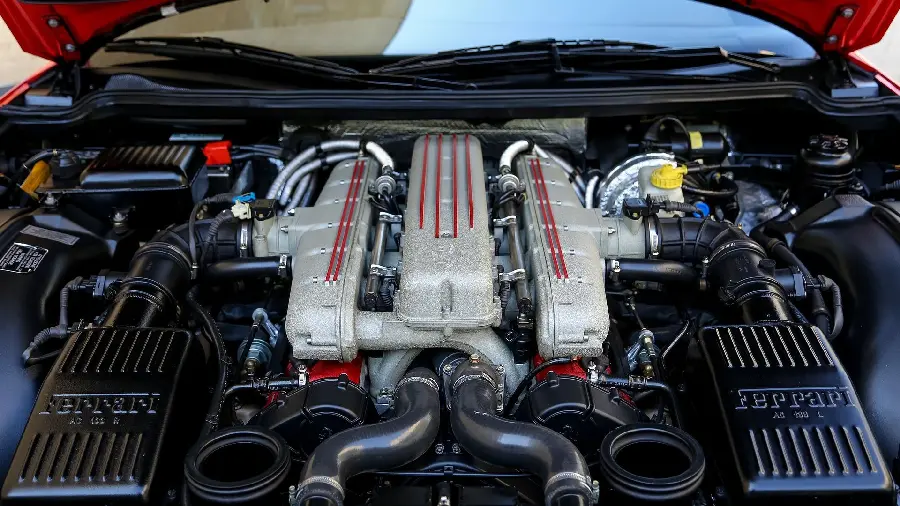 High Quality Photo of Ferrari Car Engine