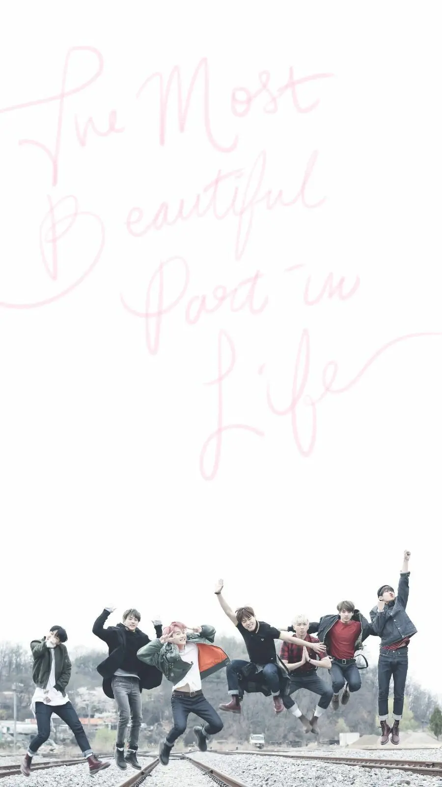 Wallpaper of the Korean boy group BTS for mobile