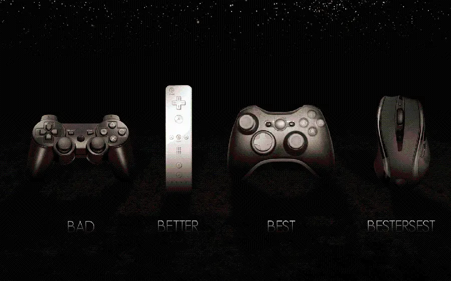 Download Attractive Digital Photo of Comparison of Gaming Controllers with Keyboard and Mouse for Desktop Background