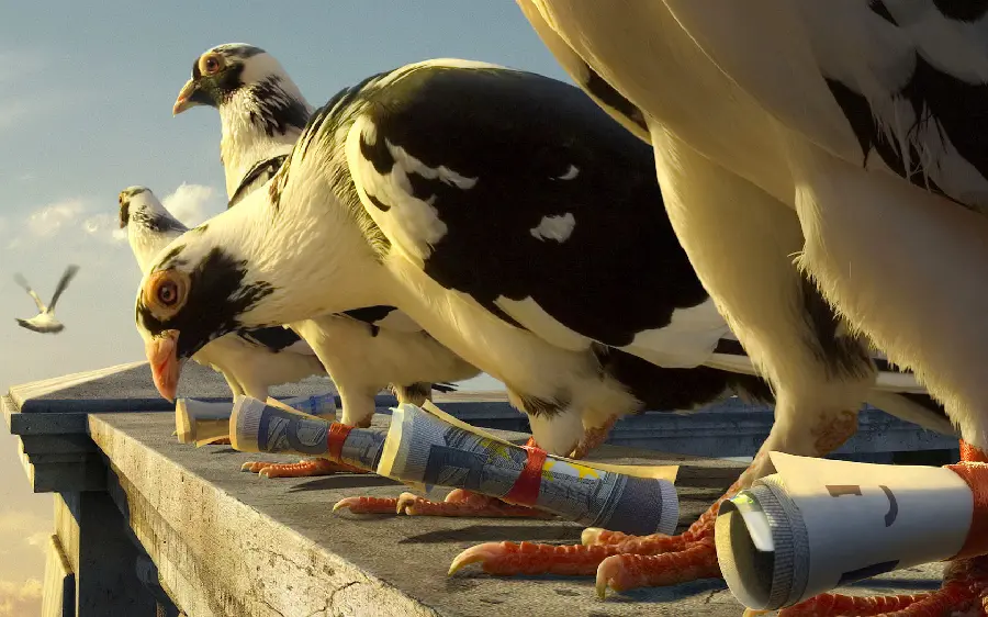Interesting photo of birds ready to send and receive letters