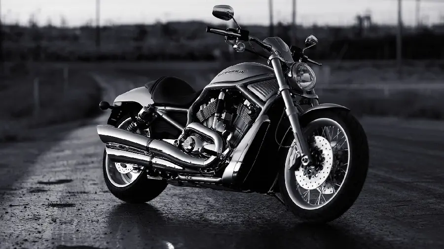 Photo of a Harley-Davidson motorcycle with color and design Beautiful