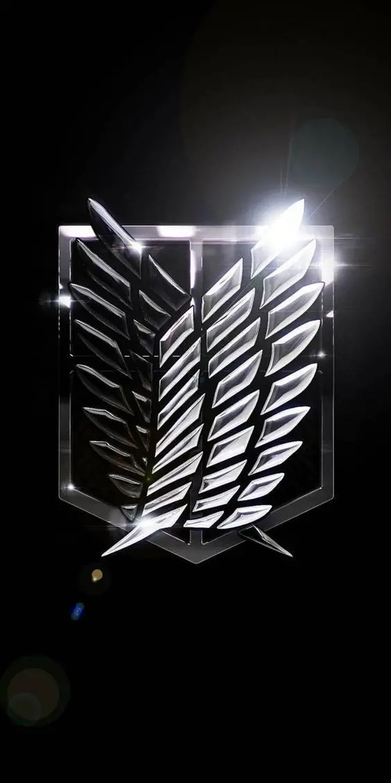 Phone background photo of the anime Attack on Titan logo 