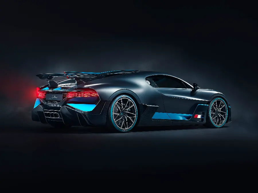 Bugatti Divo Side View with Black Background