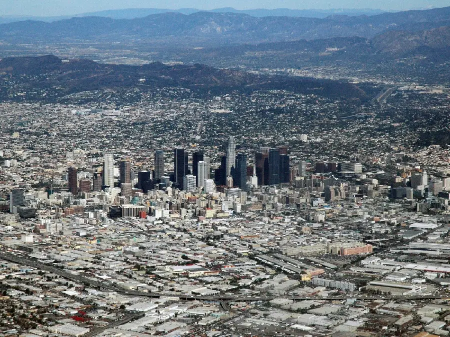 Photo taken of Los Angeles from the hills outside the city