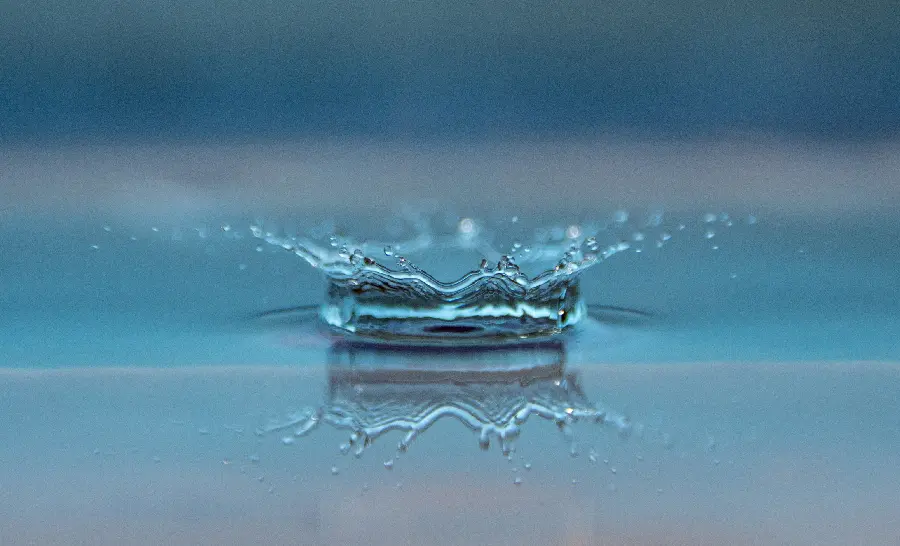 HD background of a drop falling into water and splashing water around