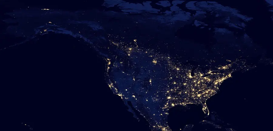 Dreamy image of the Earth at night in the best quality