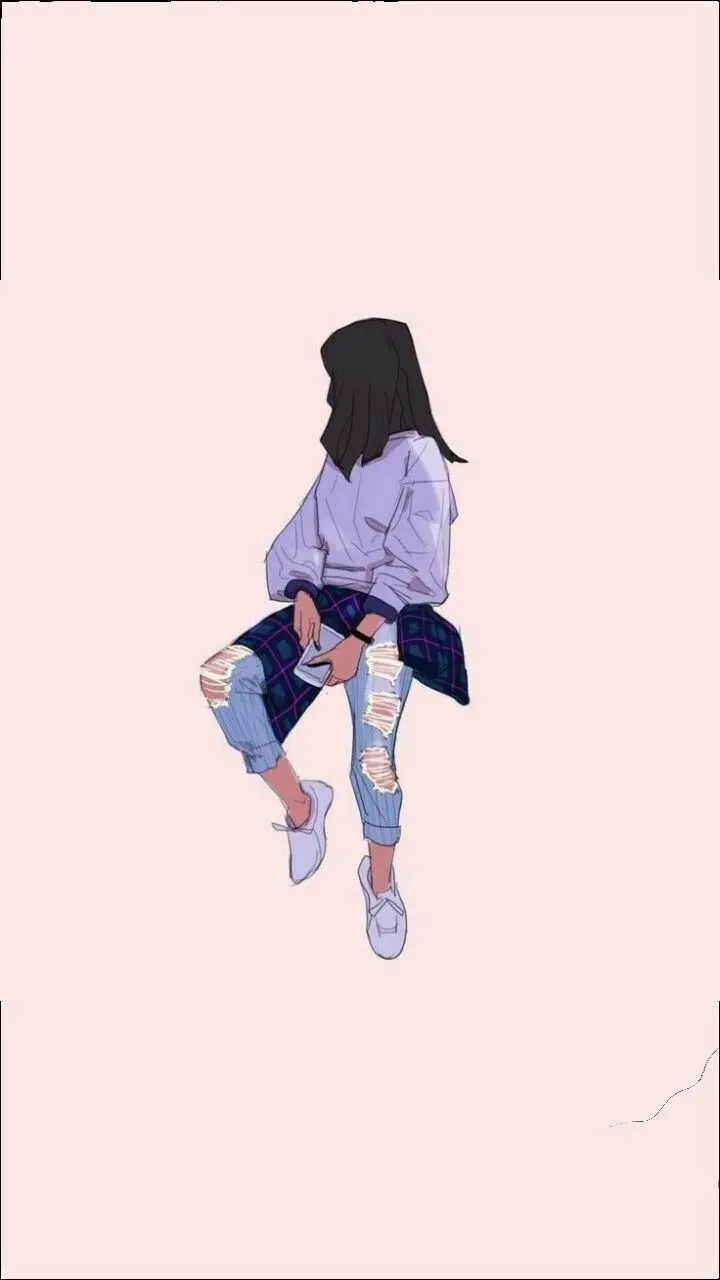 Download wallpaper and profile of a purple girl in the form of a digital painting