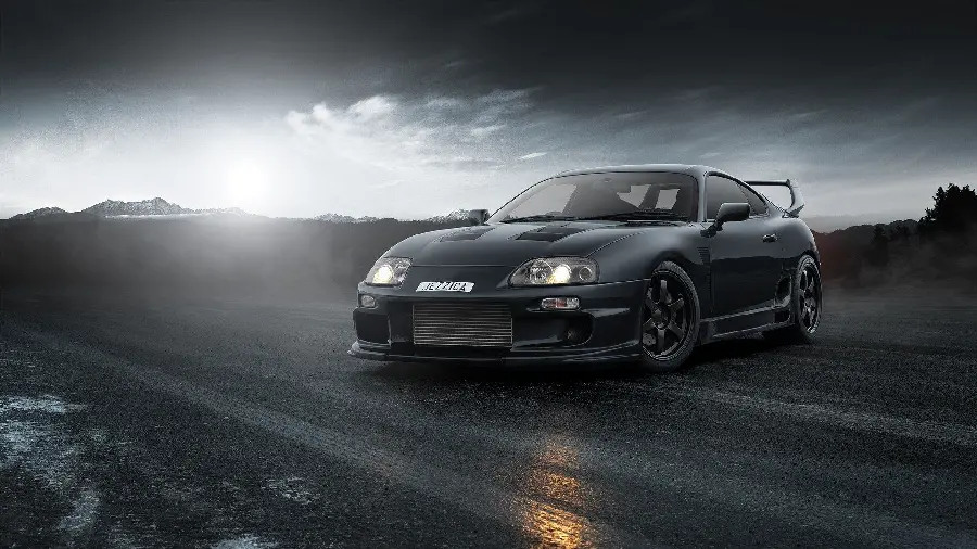 Download a photo of a Toyota Supra, a sports car and a grand tourer in black