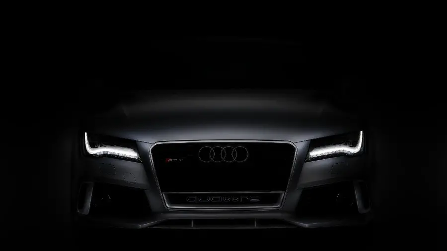 Audi Car Wallpaper from Headlights and front window with dark background