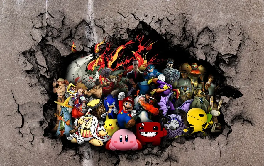 The latest digital photo of popular game characters with an interesting wall theme with excellent quality