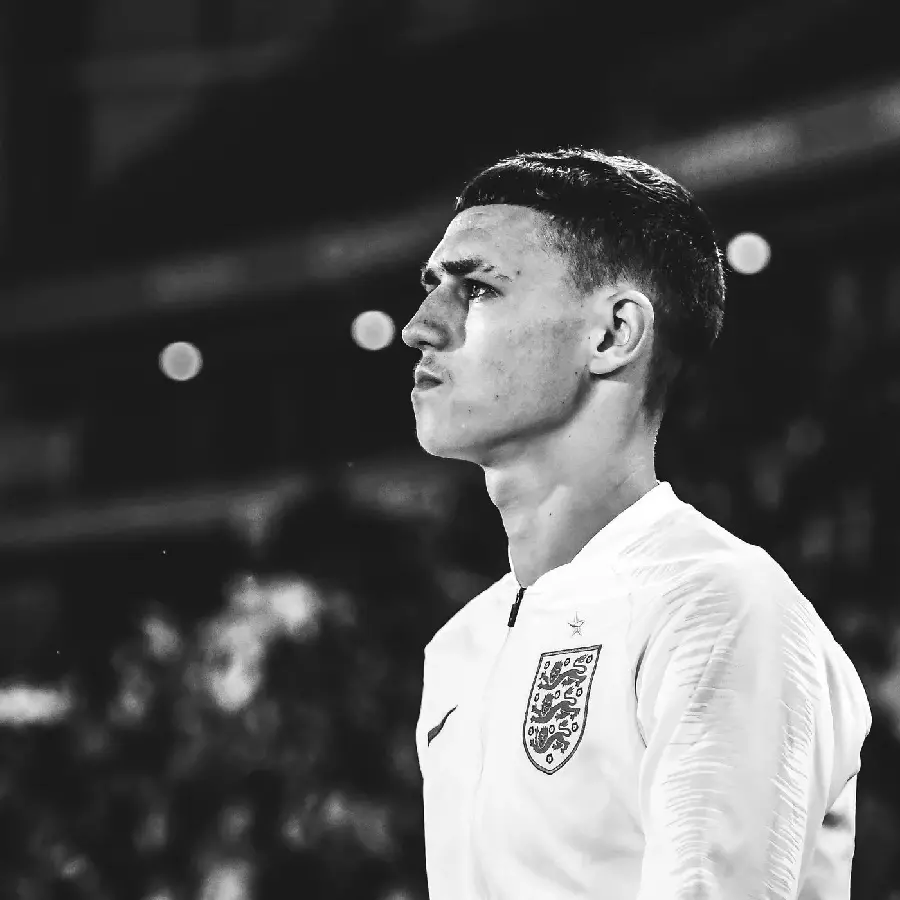 Phil Foden photo in England national team white kit