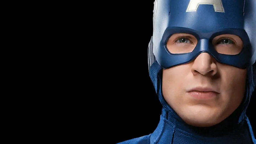 Chris Evans Portrait Background as Captain America with Black Background