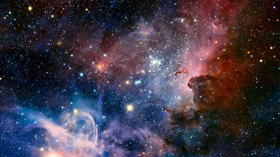Large Magellanic Cloud galaxy wallpaper with many color combinations