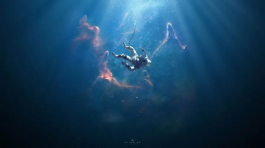 Download the astronaut wallpaper and the fantasy astronaut background in infinite space