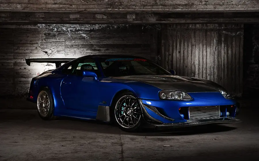 Download the image of the blue Toyota Supra car in HD quality