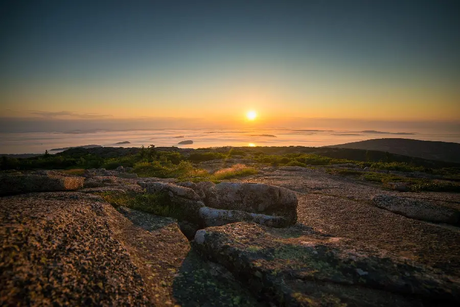 Download photo of the sunset landscape at Acadia National Park