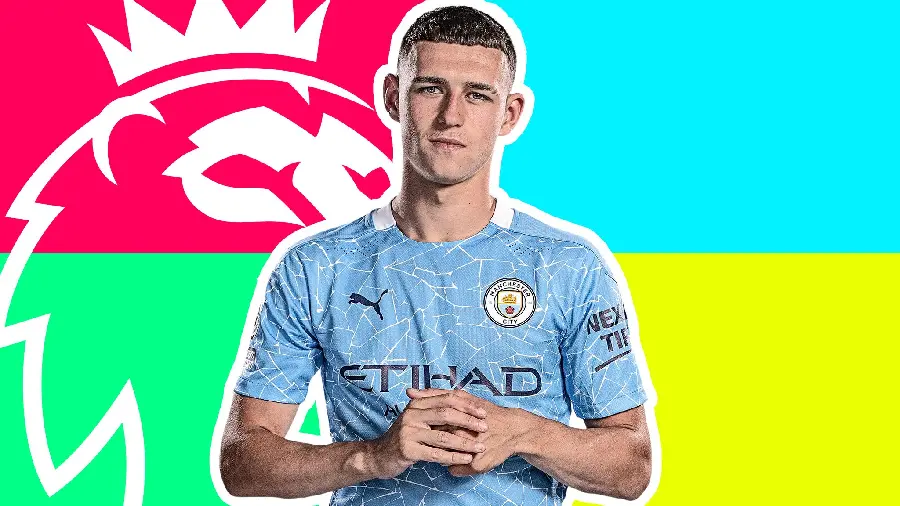 Phil Foden photo in Manchester City blue kit with short hair