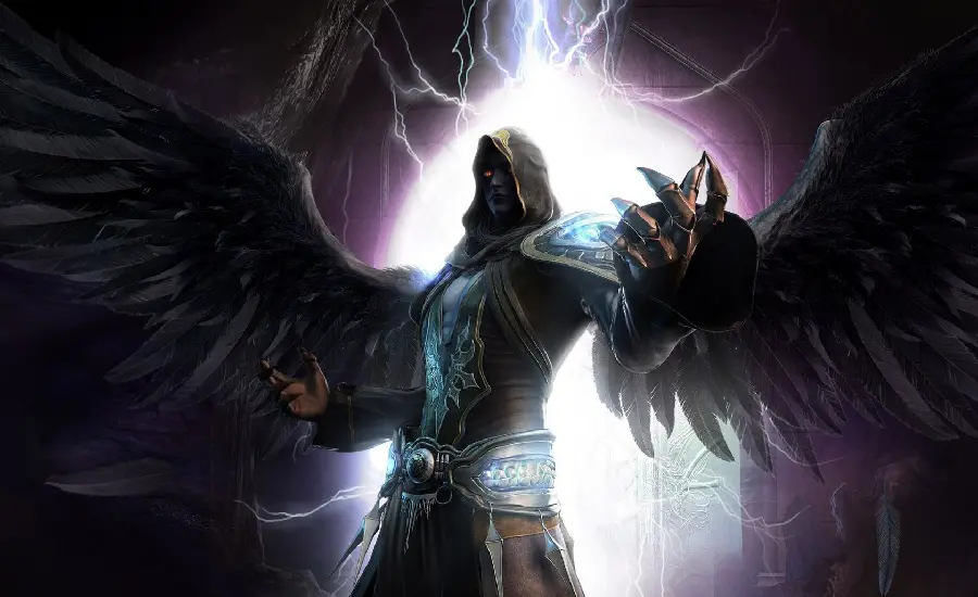 The most attractive HD background photo of a fighting iron winged angel