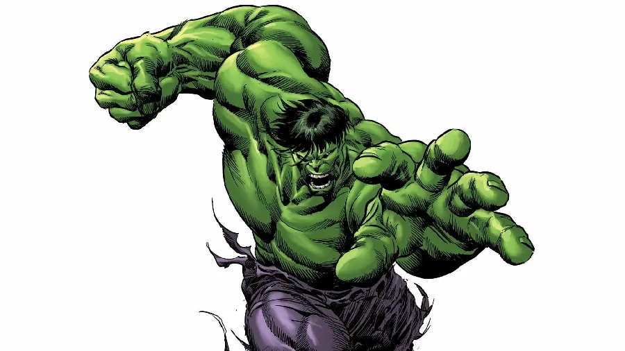 Background photo of the Hulk attacking and jumping for rivals