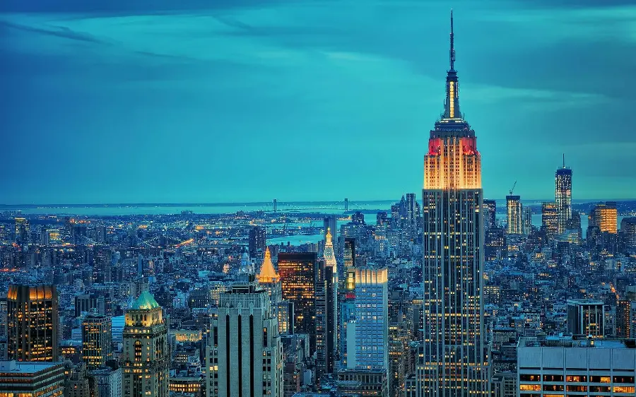 Image of the famous structure and Empire State Building in New York in FULL HD quality