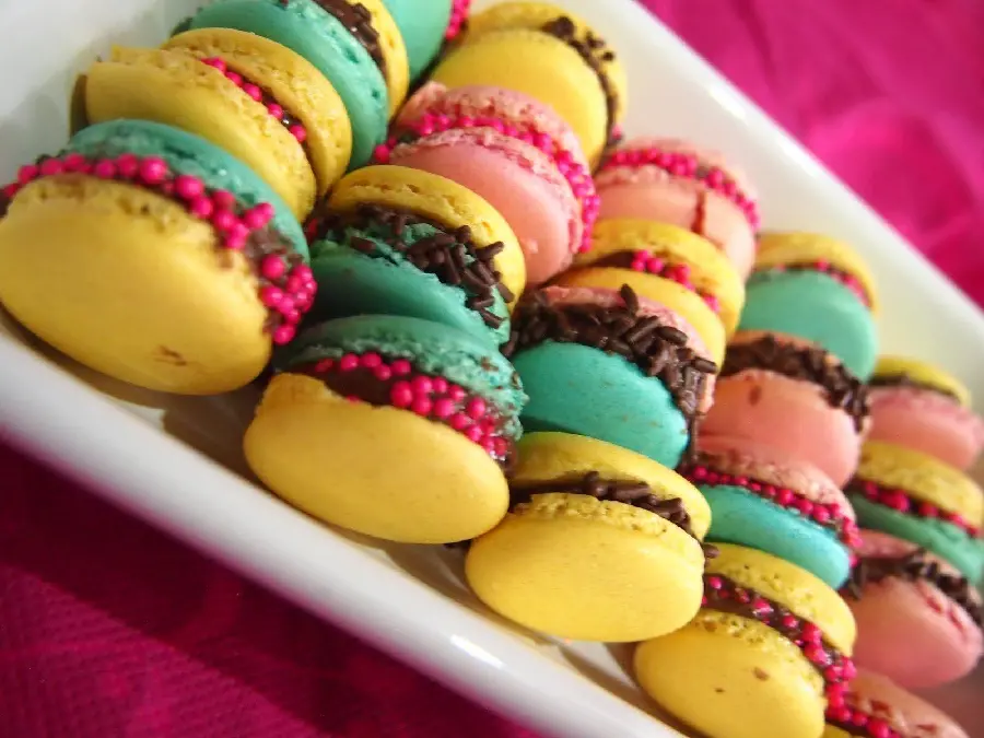 Beautiful photo of French macaron sweets decoration