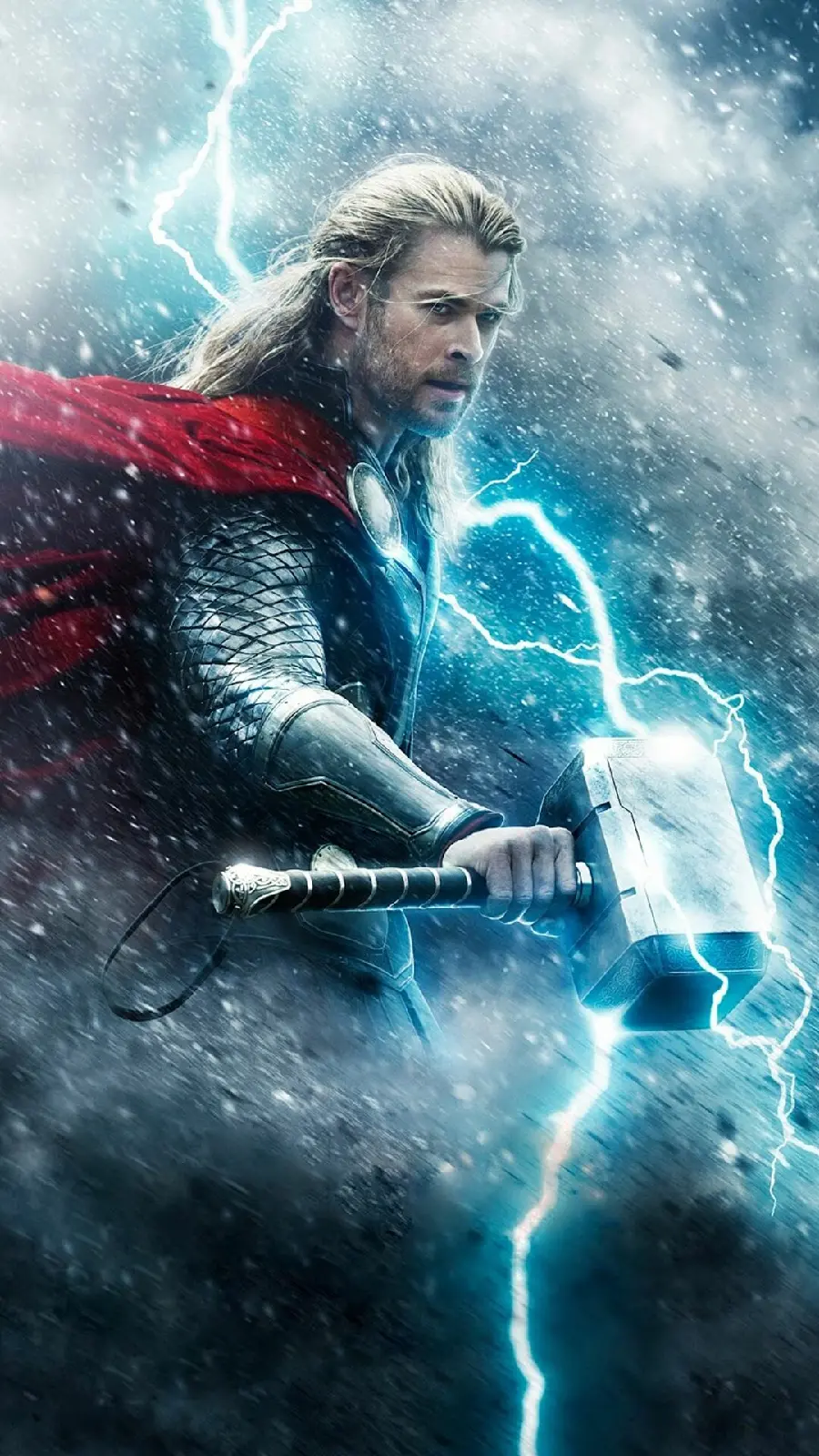 Thor superhero character background with his deadly hammer for iPhone