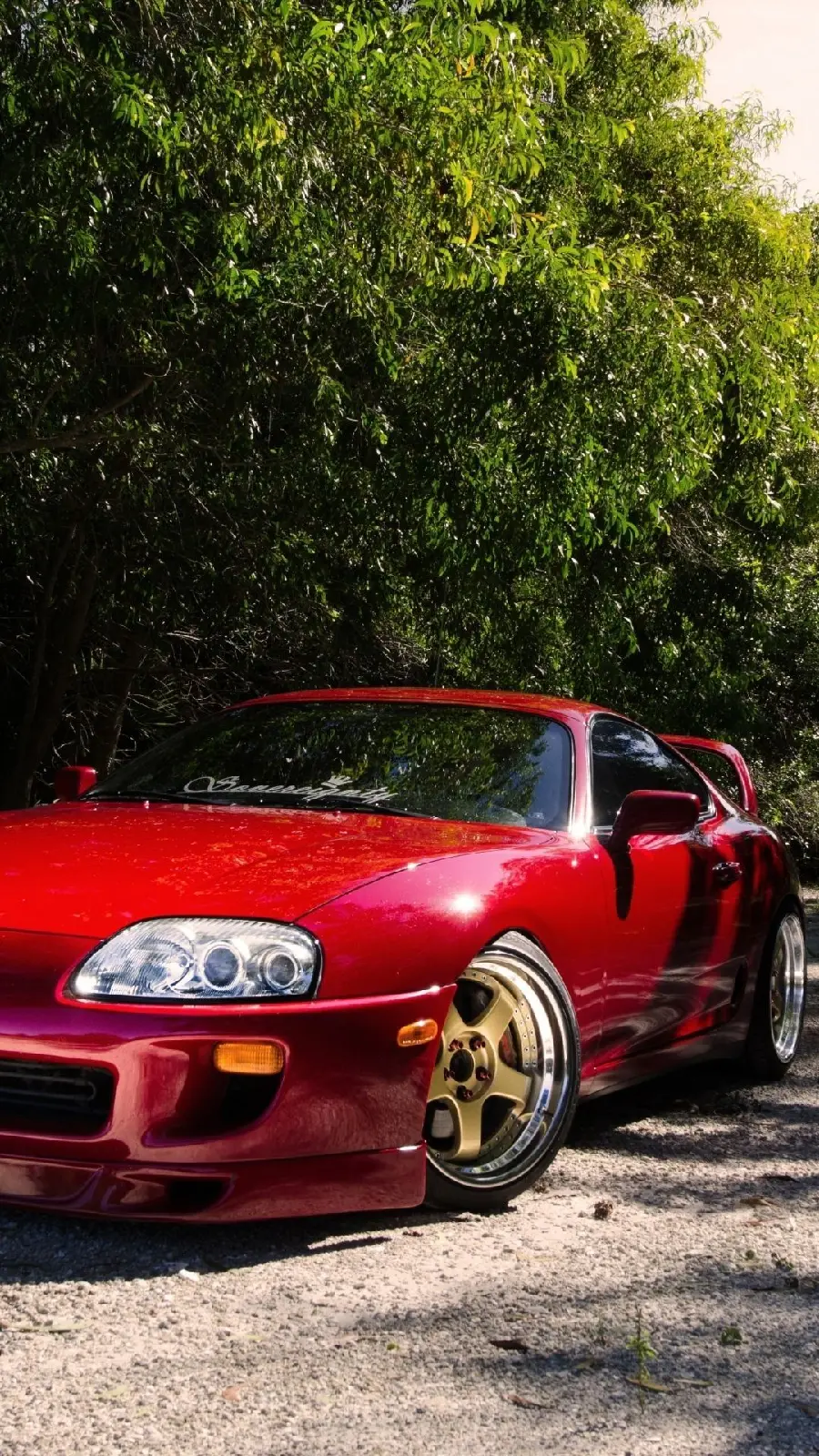 Download the red Toyota Supra car photo in 4k quality