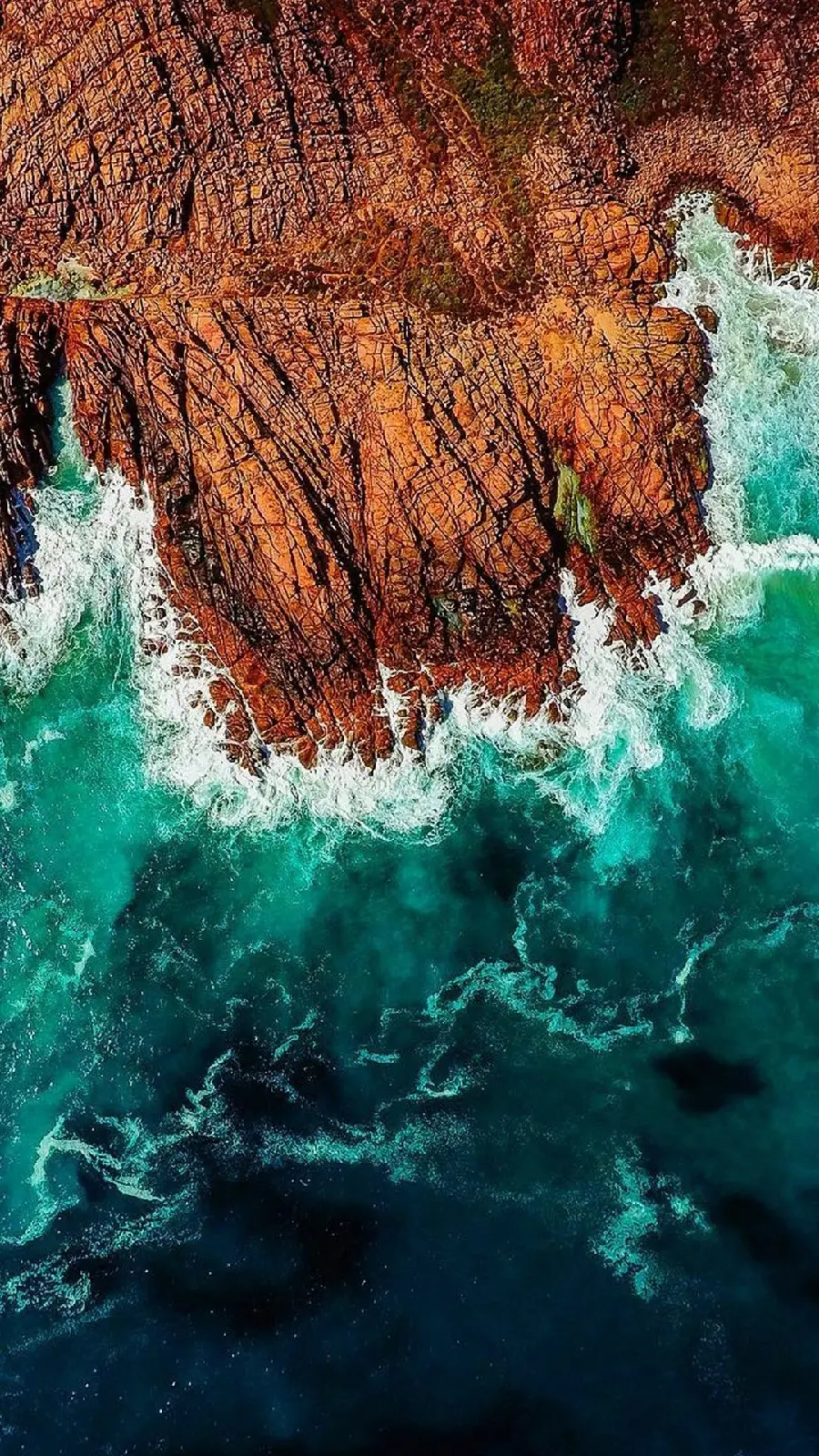 Ocean and sea waves wallpaper and background from above for the phone