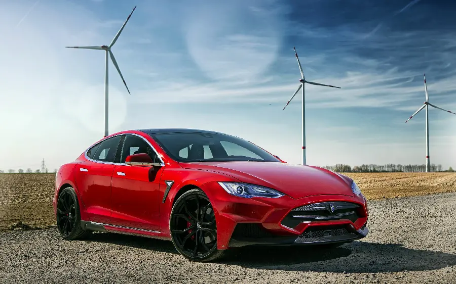 Photo of a red Tesla Stylish color and the best look