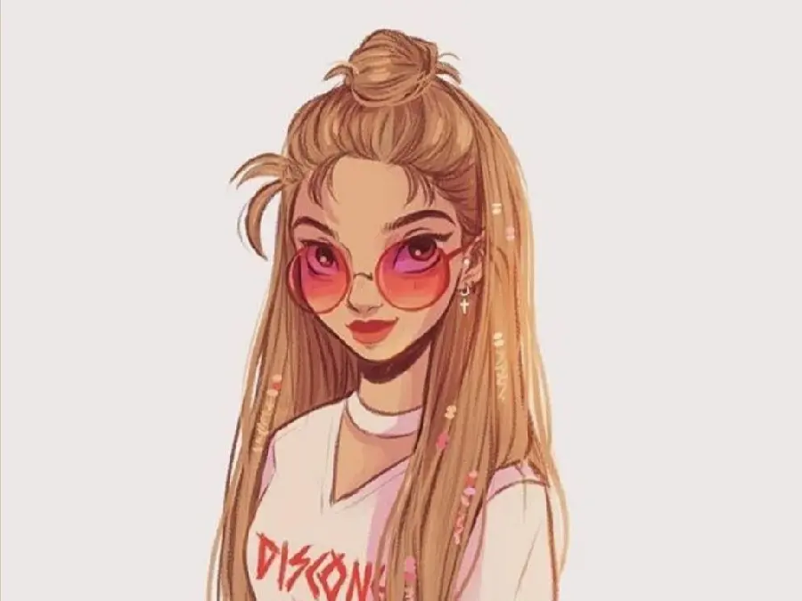 Fantasy girl wallpaper with glasses for your mobile phone or tablet