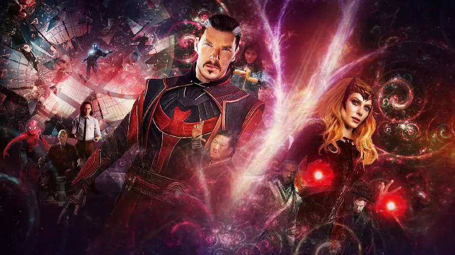 Wallpaper of Doctor Strange and WandaVision in the movie Doctor Strange 2