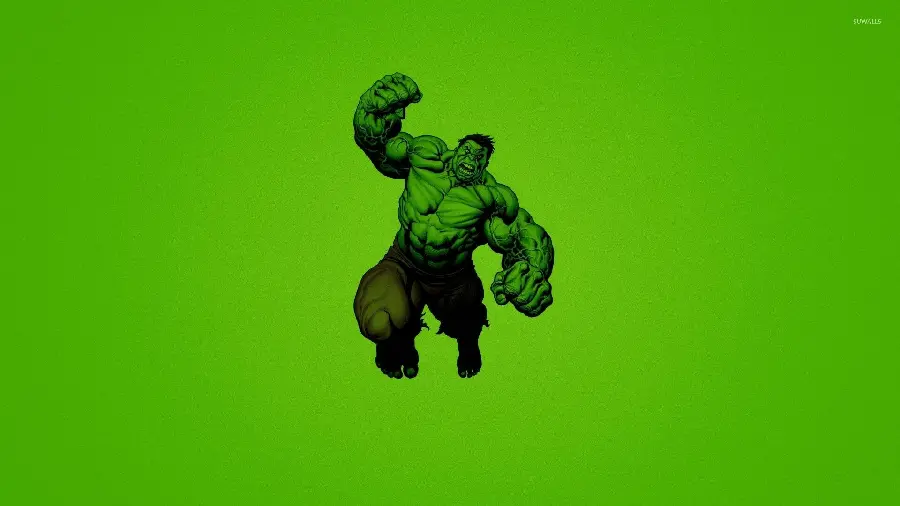 Image of the powerful Hulk with a green background for the profile