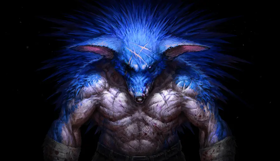 Sonic's photo, strong and muscular and very large