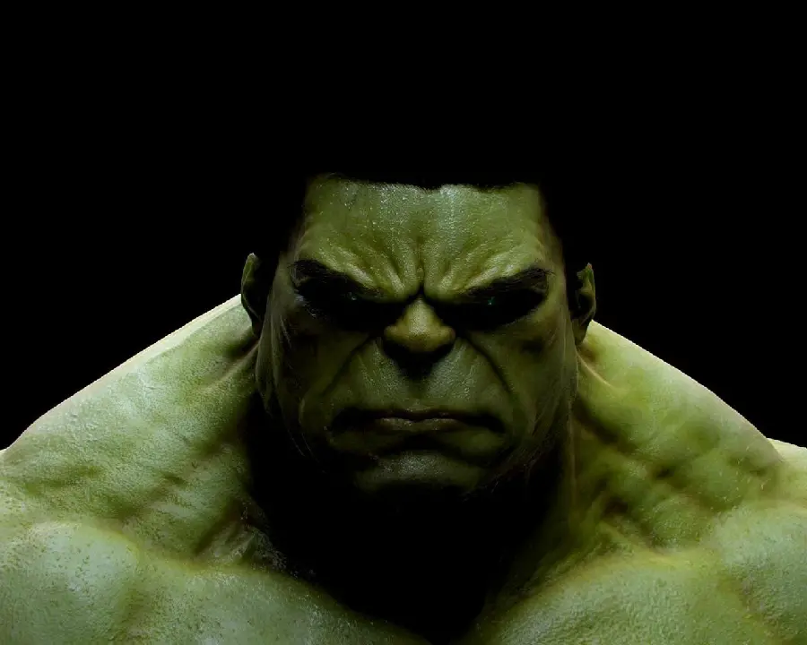 Image of the hero Hulk with a black background for the profile