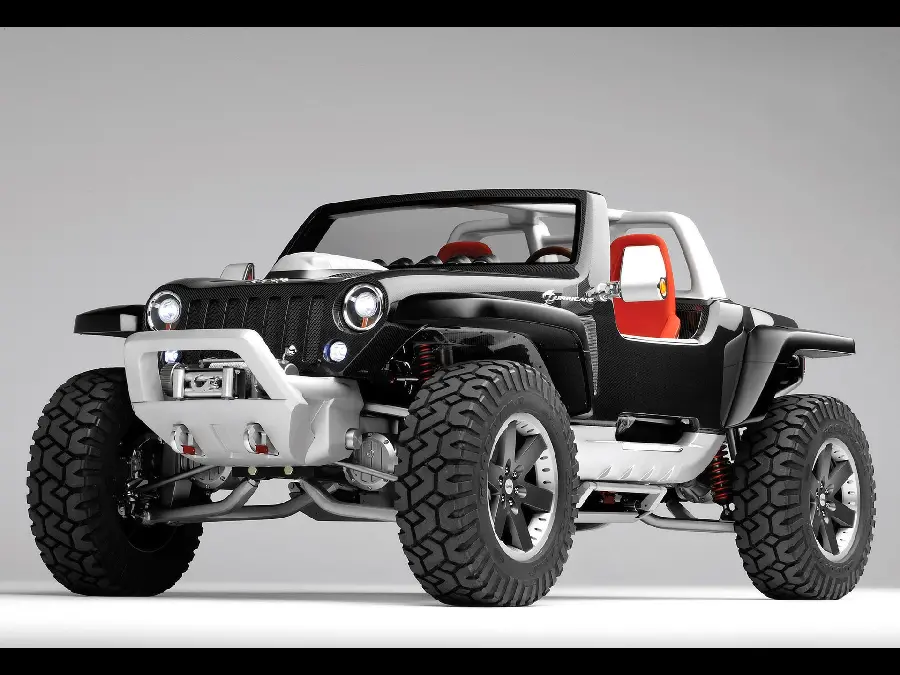 Interesting image of a black and white Jeep with quality Excellent