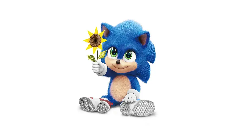 Photo of Blue Sonic as a Child with a White and Light Background