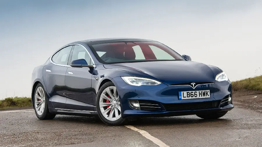 Unique photo of a Tesla with a special and attractive color