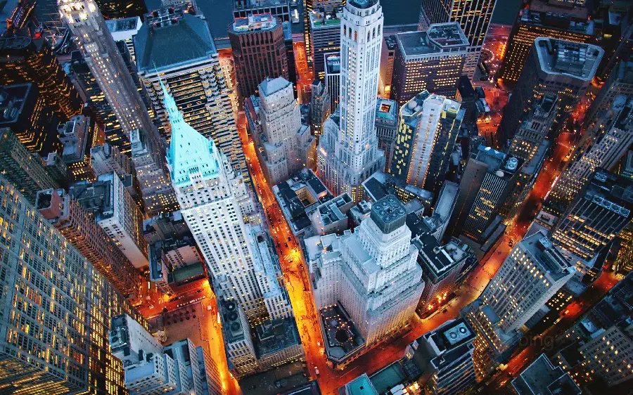 Photo of famous New York towers and streets of Manhattan